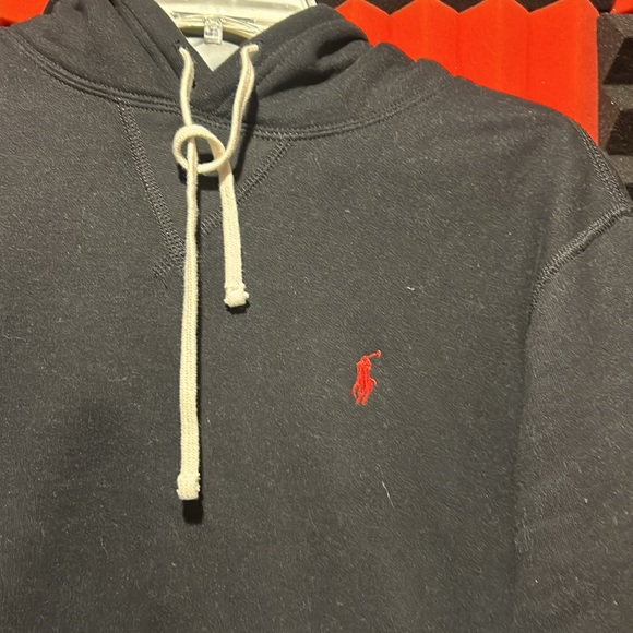 Black polo hoodie - Picture 2 of 3